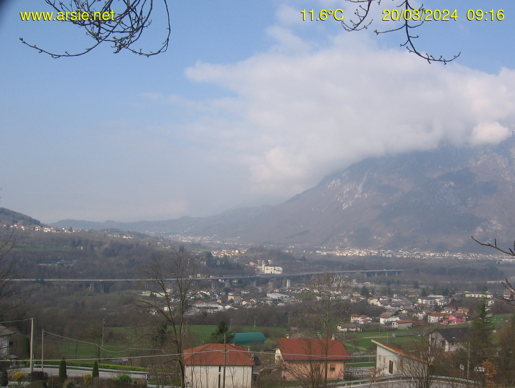Webcam di Arsiè - Panorama - Casan, Paiane, Cadola, Canevoi, monte Serva