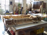 L'altare nel laboratorio dei restauratori